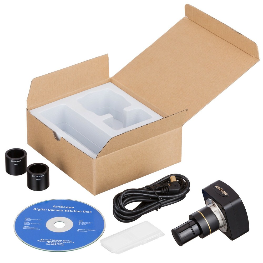 Amscope 10MP High-speed Color Microscope Camera CMOS C-Mount + Reduction Lens