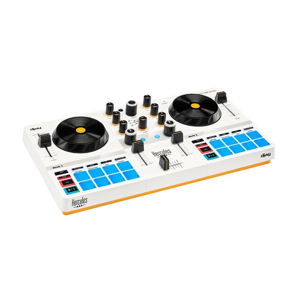 Hercules DJControl Mix Ultra Compact 2 Deck Battery Powered DJ Controller Mix...