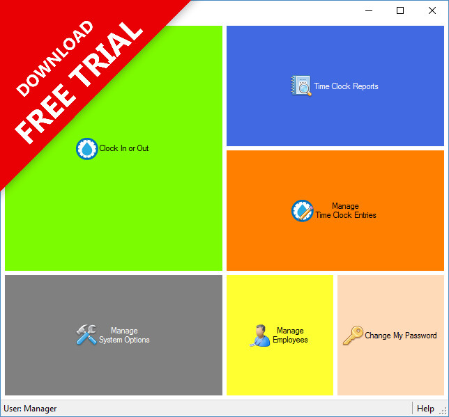 Employee Time Clock Attendance Software, Unlimited Employees, Windows - TimeDrop