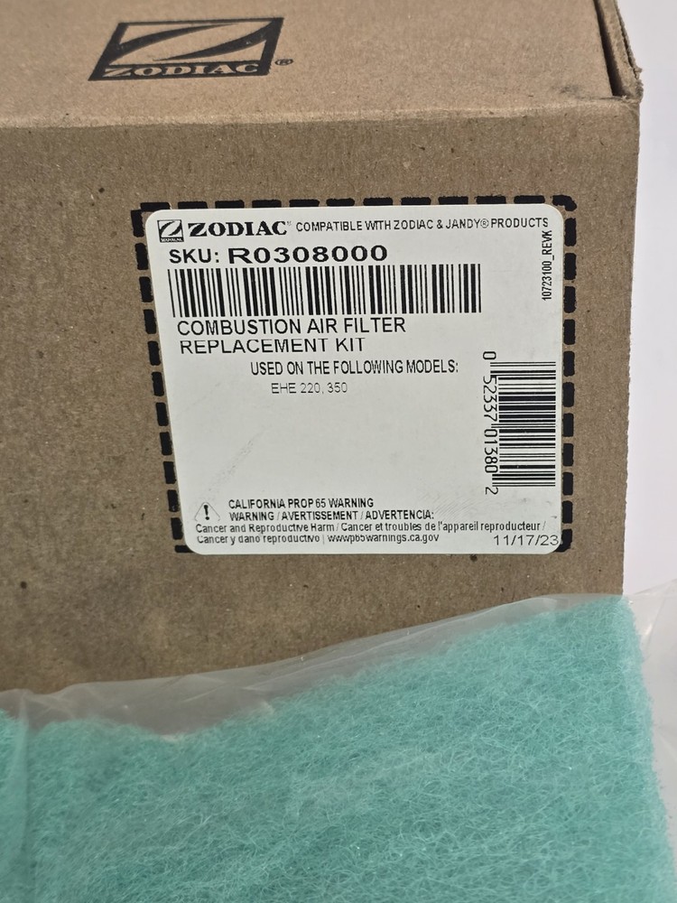 ZODIAC R030800 COMBUSTION AIR FILTER , REPLACEMENT KIT