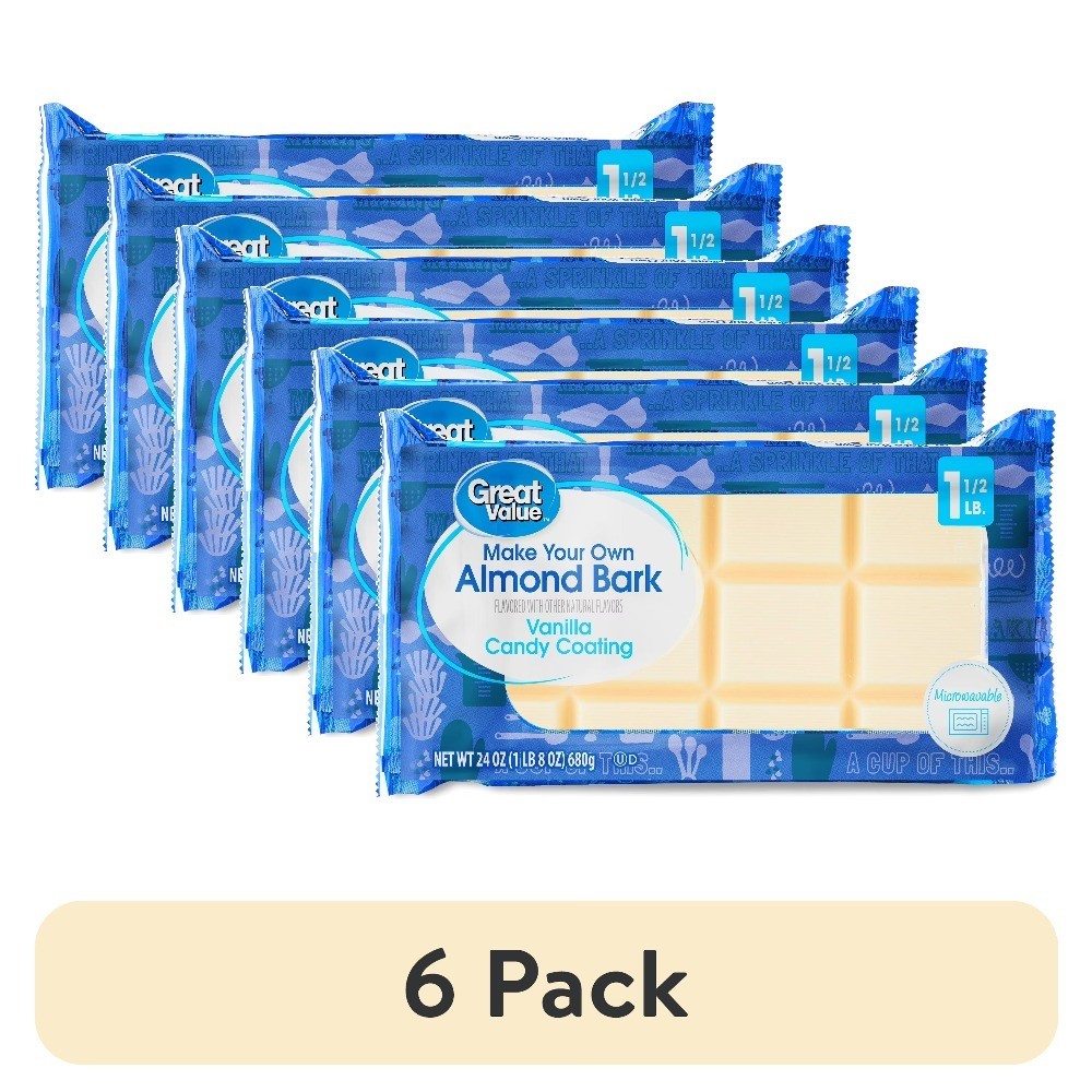 Vanilla Flavored Almond Bark Baking Candy 24 oz 6 Pack Bulk
