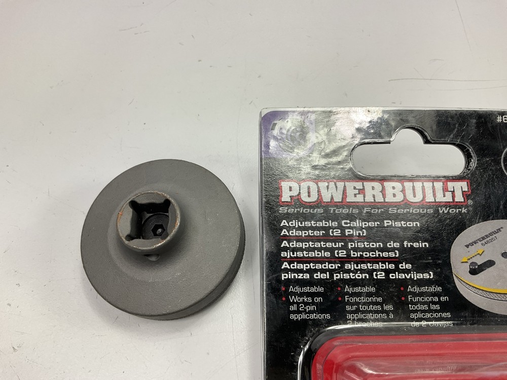 Powerbuilt 648207 Universal 2 Pin Adjustable Disc Brake Pad Caliper Piston Tool
