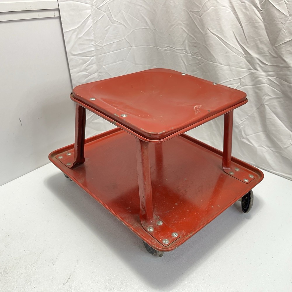 Vintage Mechanic Roll Around Metal Stool