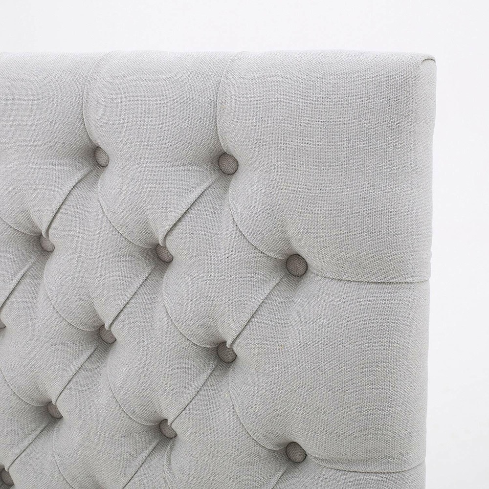 Light Gray Grey Tufted Fabric Upholstered Headboard Full Queen Bed Frame Mount