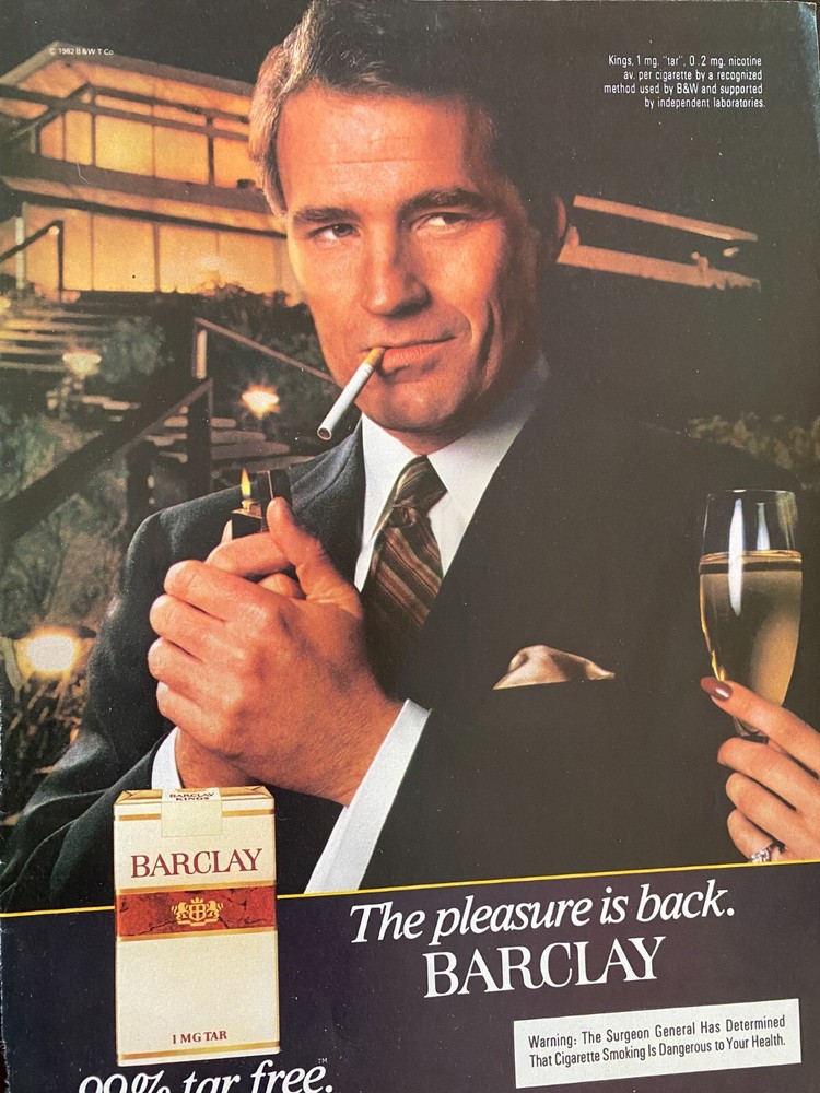 Barclay Cigarettes, Full Page Vintage Print Ad