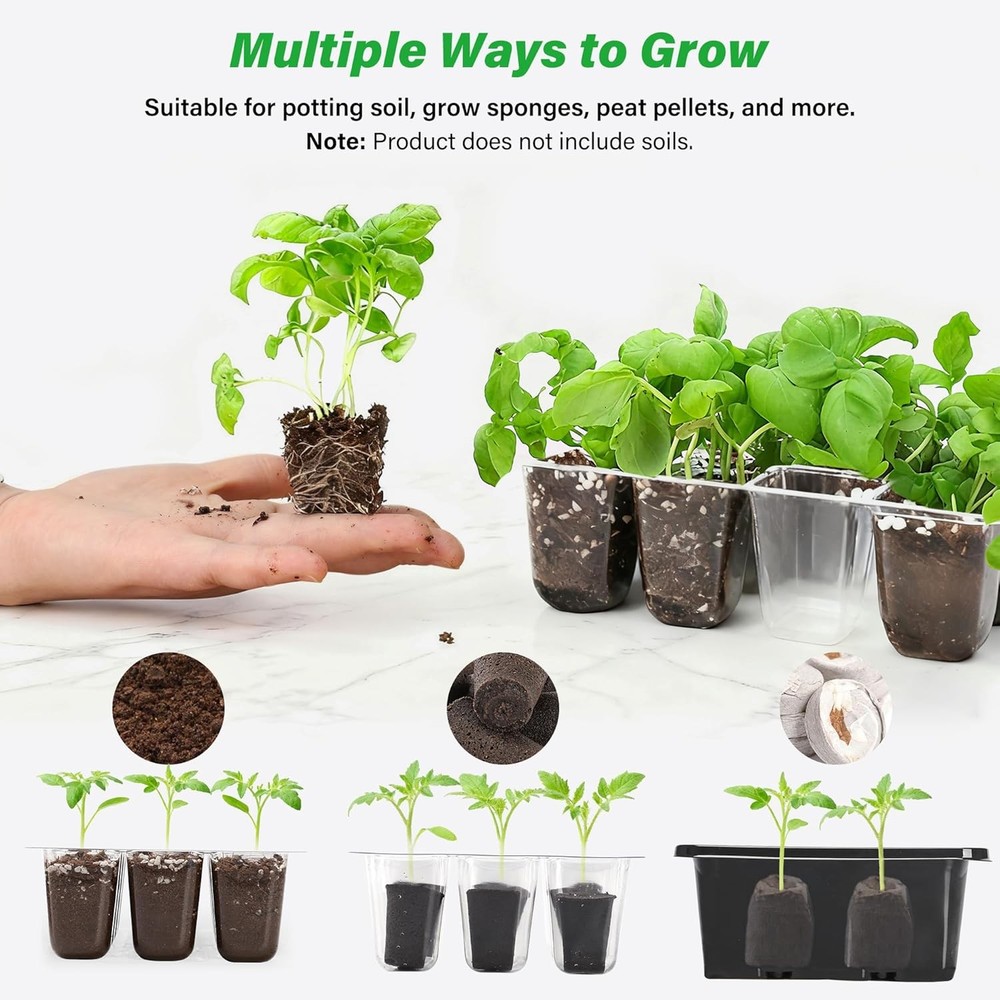 5-Pack Seed Starter Tray Seedling Kits,Plant Starter Kit with Adjustable Humidit