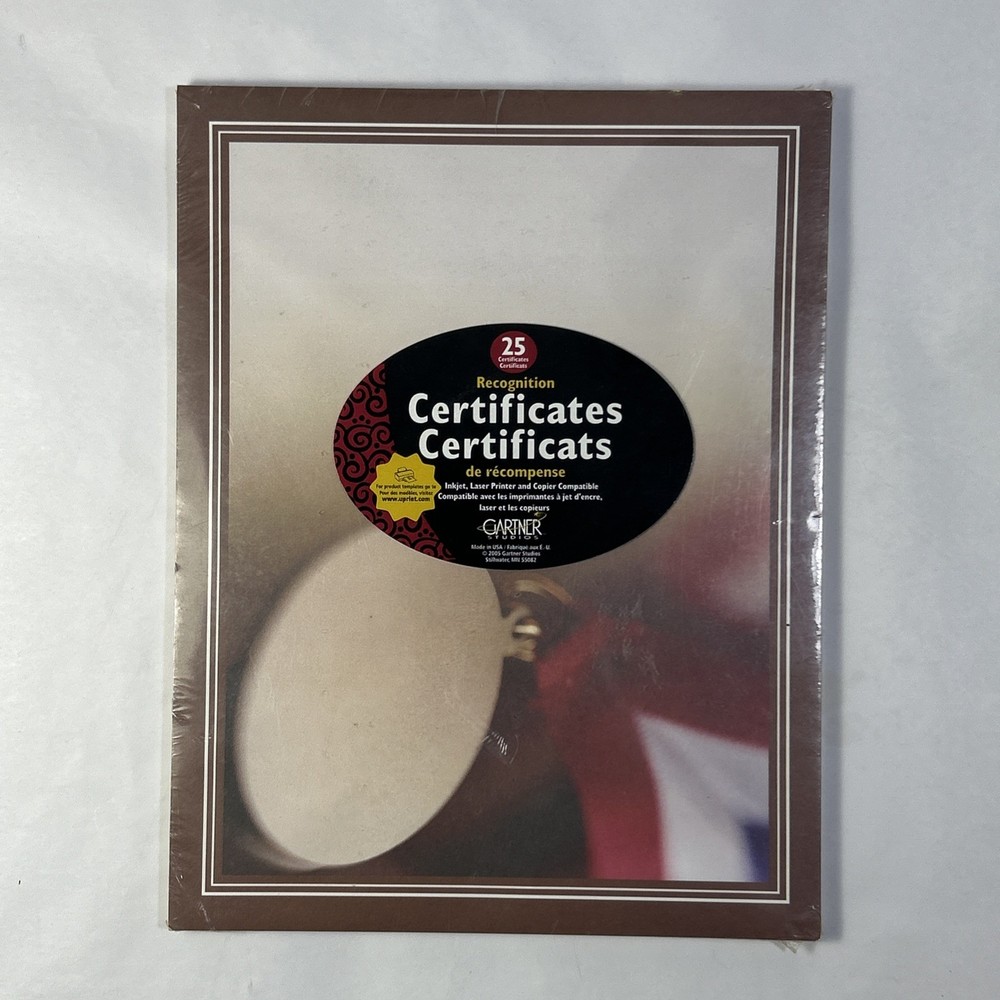 Gartner Studios Recognition Certificates 50 Count & ** FREE PACK GOLD SEALS**