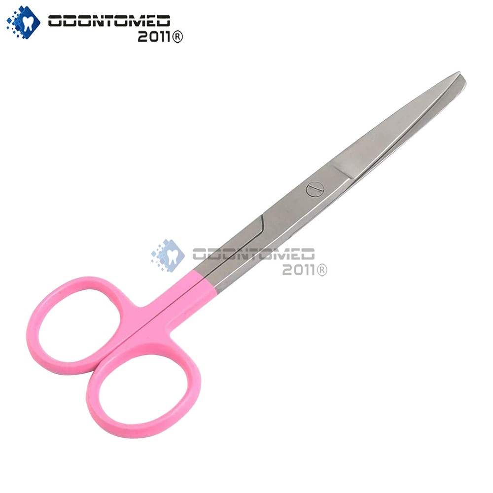Medical and Nursing GERMAN Operating Scissors Sharp/Blunt Straight Pink Handle