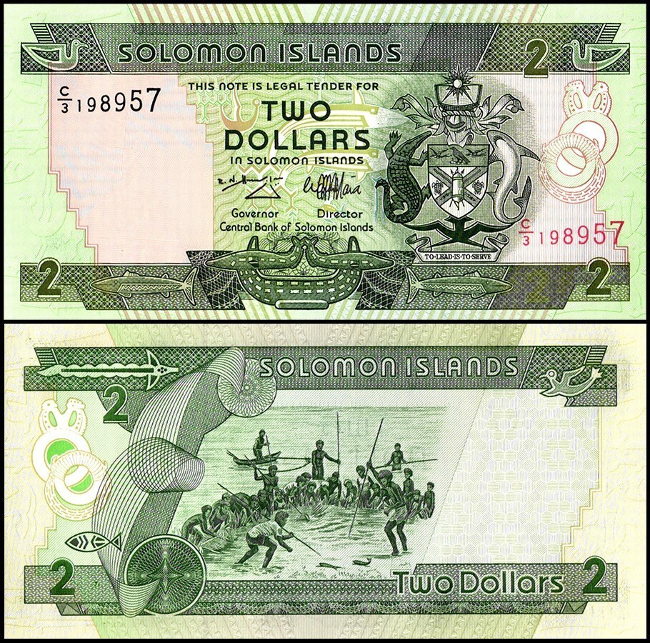 Solomon Islands 2 Dollars, 1997 ND, P-18, UNC