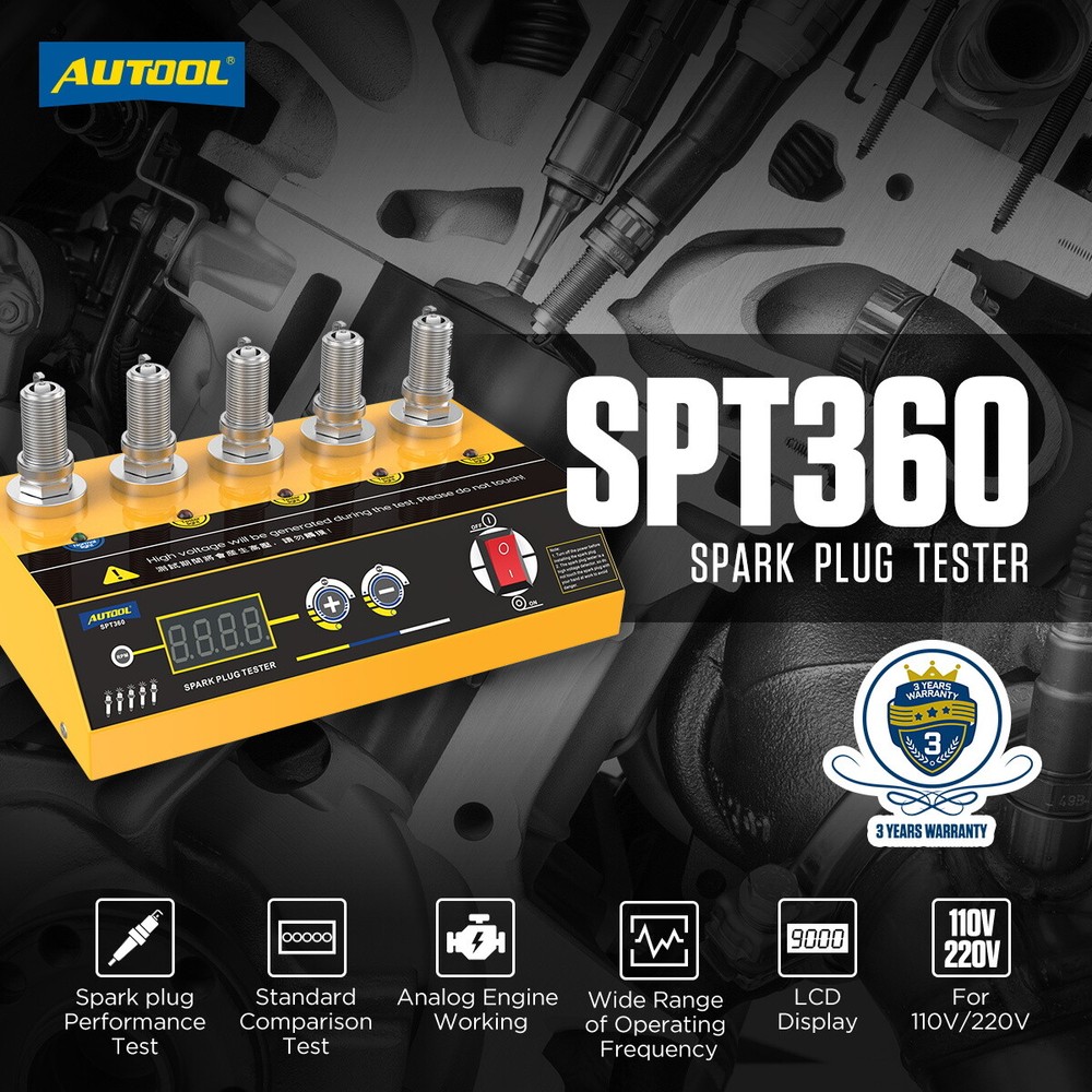 5-Hole Spark Plug Tester 110V Car Motorcycle Ignition Spark Performance Analyzer