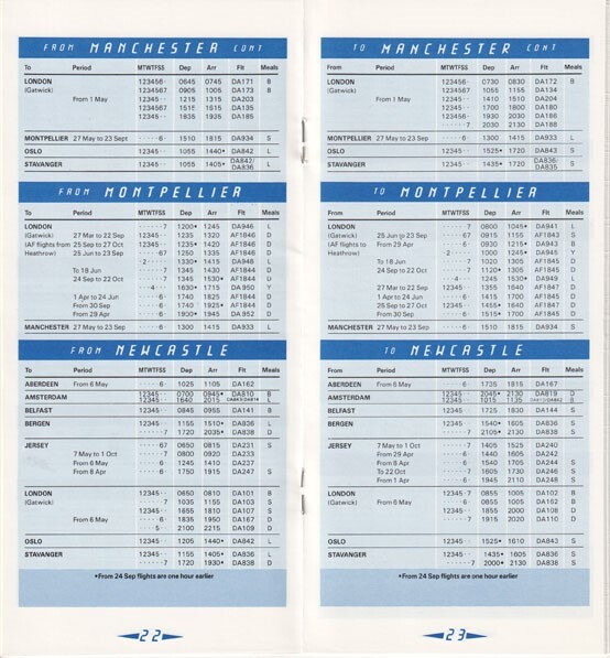 Dan-Air timetable 1989/03/26