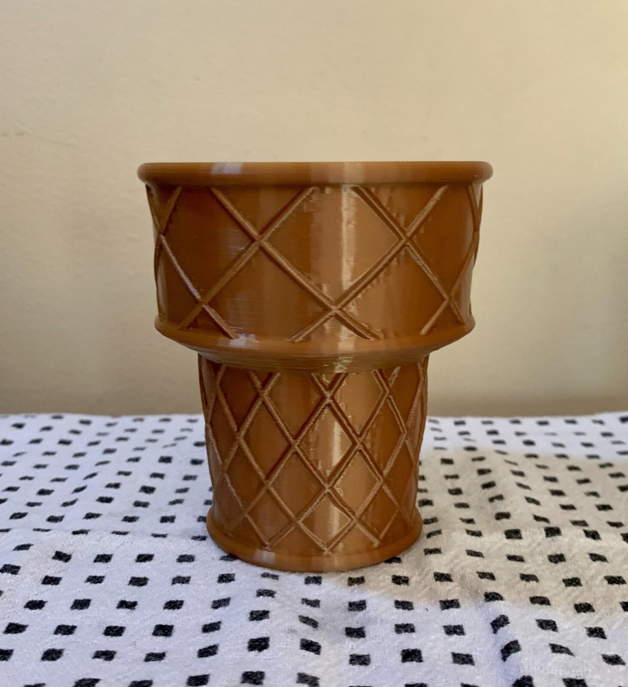 Cake Cone Plain or Chocolate 3D Printed Succulent Planter Ice Cream Cone Pot