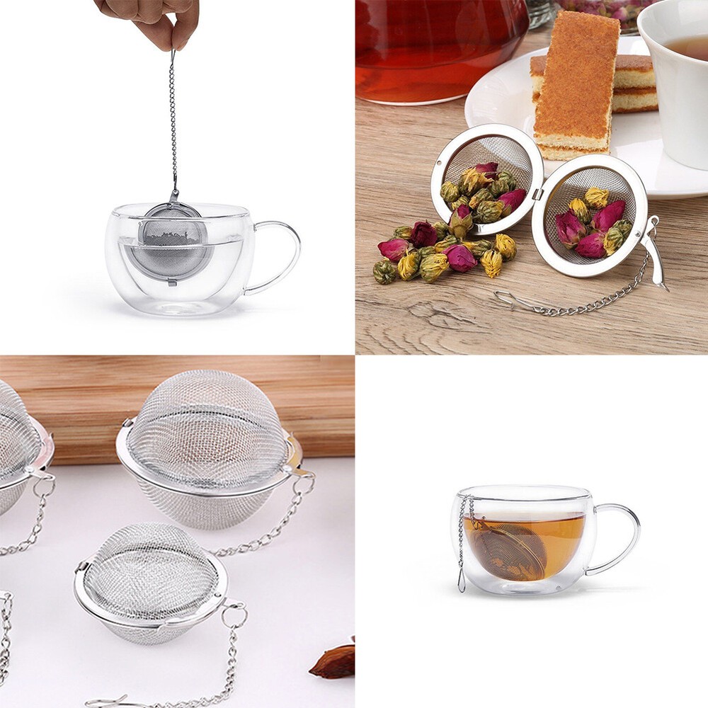 US 1 Pc Stainless Steel Mesh Tea Ball Strainer Diffuser Steeper Lock Filtering