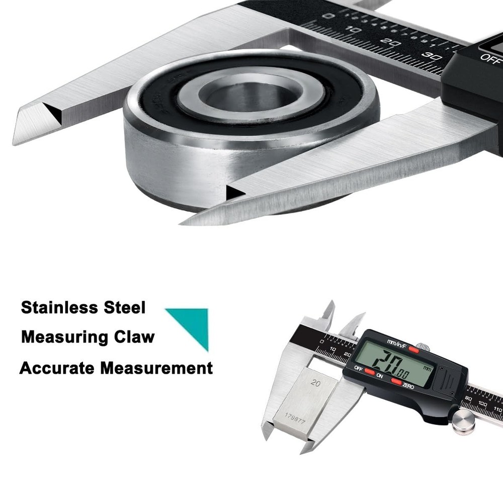 Micrometer Caliper Tool, 12Inch Digital Caliper, Vernier Caliper with Stainle...
