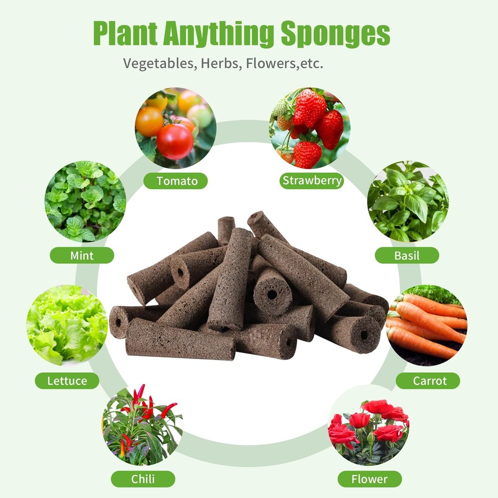 Grow Sponges 50 Pack, Hydroponics Replacement Root Growth Sponges Compatible ...
