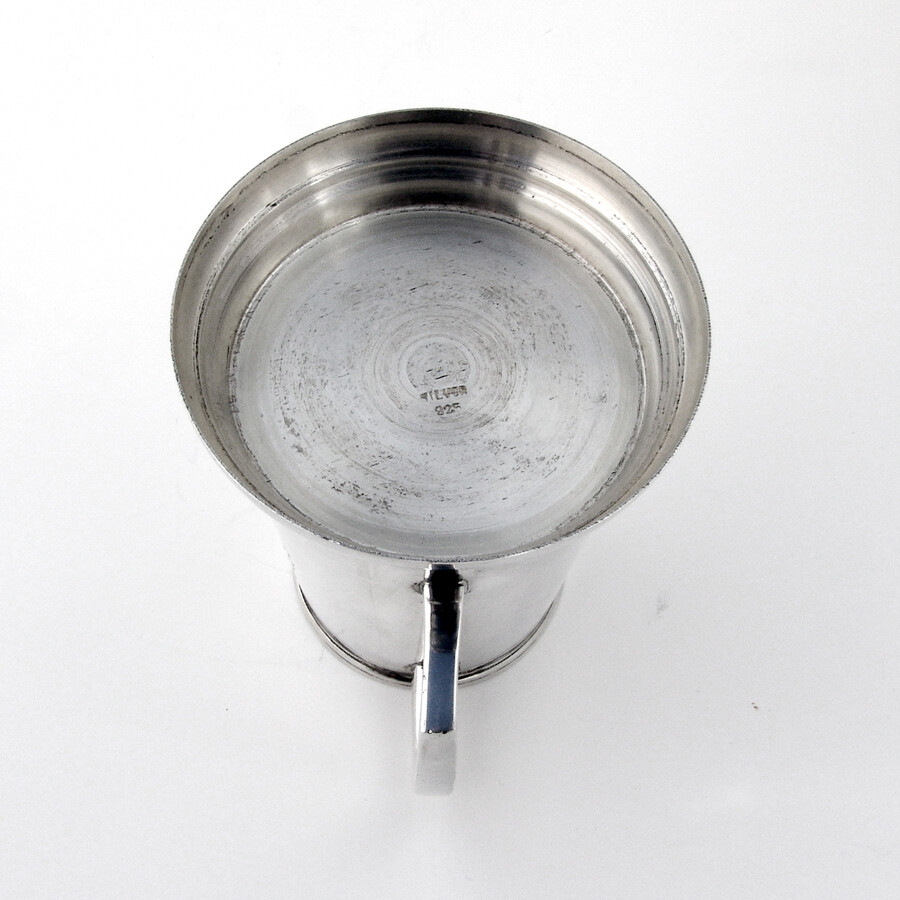 Tankard Style Mug Abstract Engravings Sterling Silver