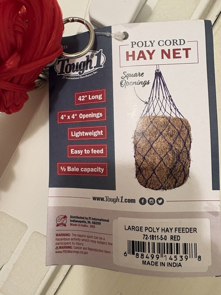 New With Tags- Tough 1 Poly Haynet, Red