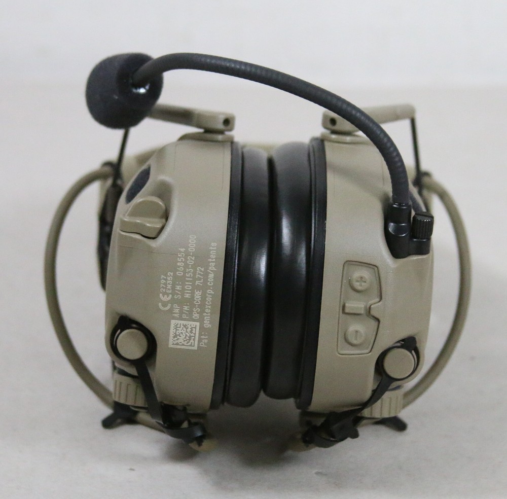NEW OPEN Ops-Core AMP Communication Headset NFMI Connectorized Tan 499 w/ Mic