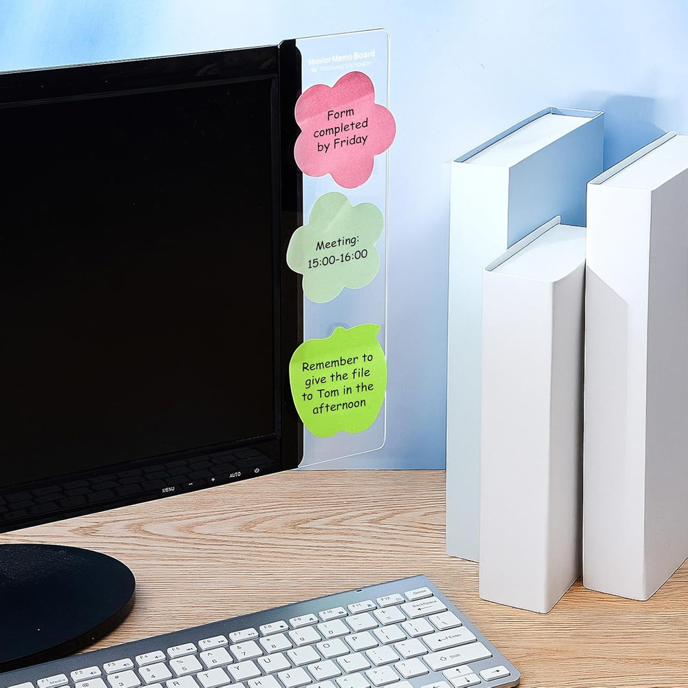 6-Piece Sticky Note Holder for Computer Monitors - Memo Board for Home & Office