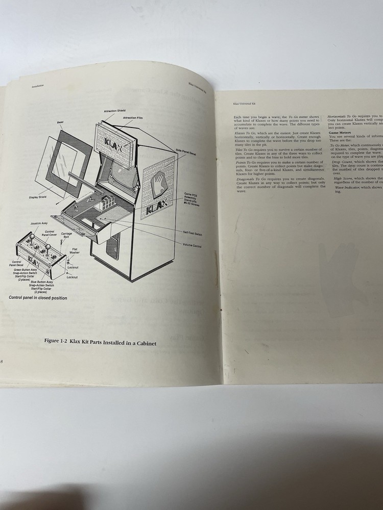 1990 Atari Klax Universal Kit Installation Instructions