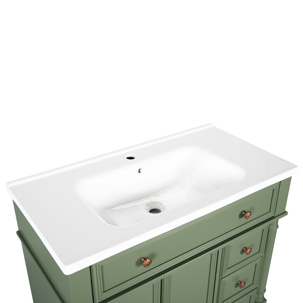 35.6" White Ceramic Basin, Only Ceramic Sink, Without Cabinet