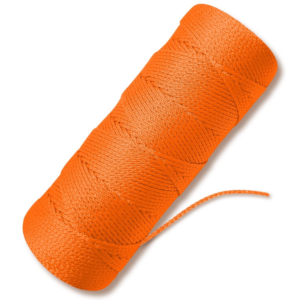 Orange Mason Line String - #18 Braided Nylon 250 Ft Roll, Flo