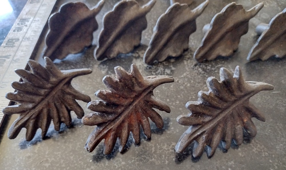 Vintage/Old 22 metal drawer pulls made by Tag - assorted Leaf Styles