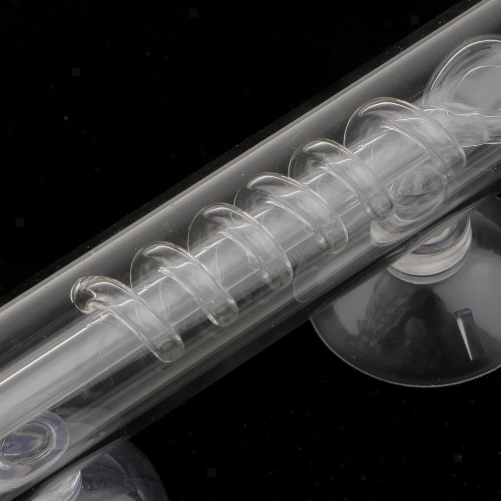 Spiral glass aquarium CO2 diffuser / bubble counter with