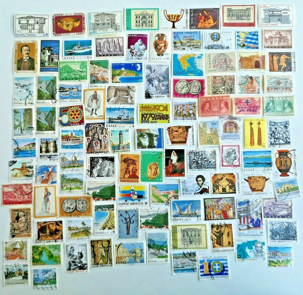 Greece Stamps Collection - 100 to 1000 Different Stamps