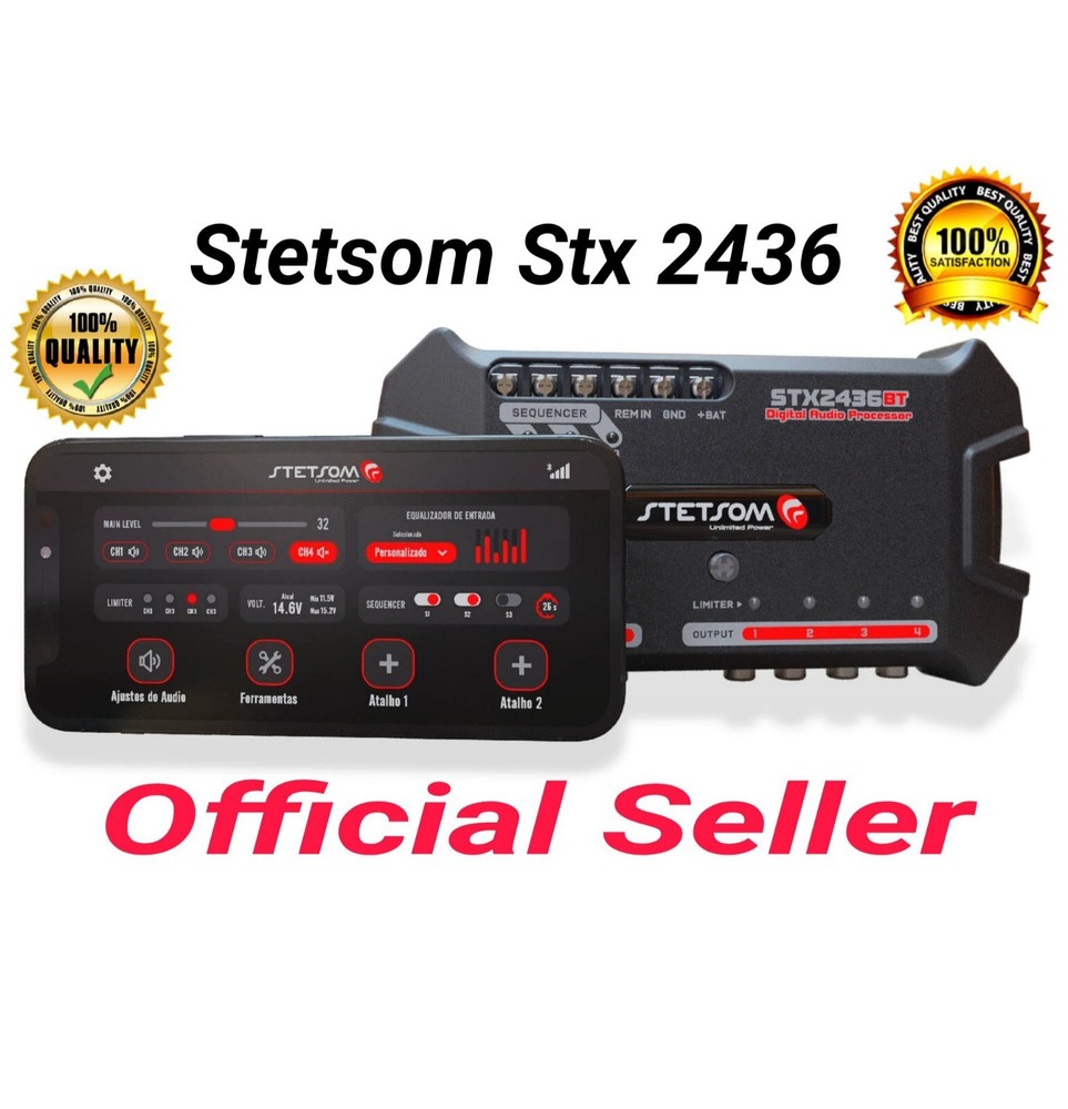 Stetsom STX2436/Digital Audio Processor 2 Channels 4 Way Bluetooth/DSP Crossover