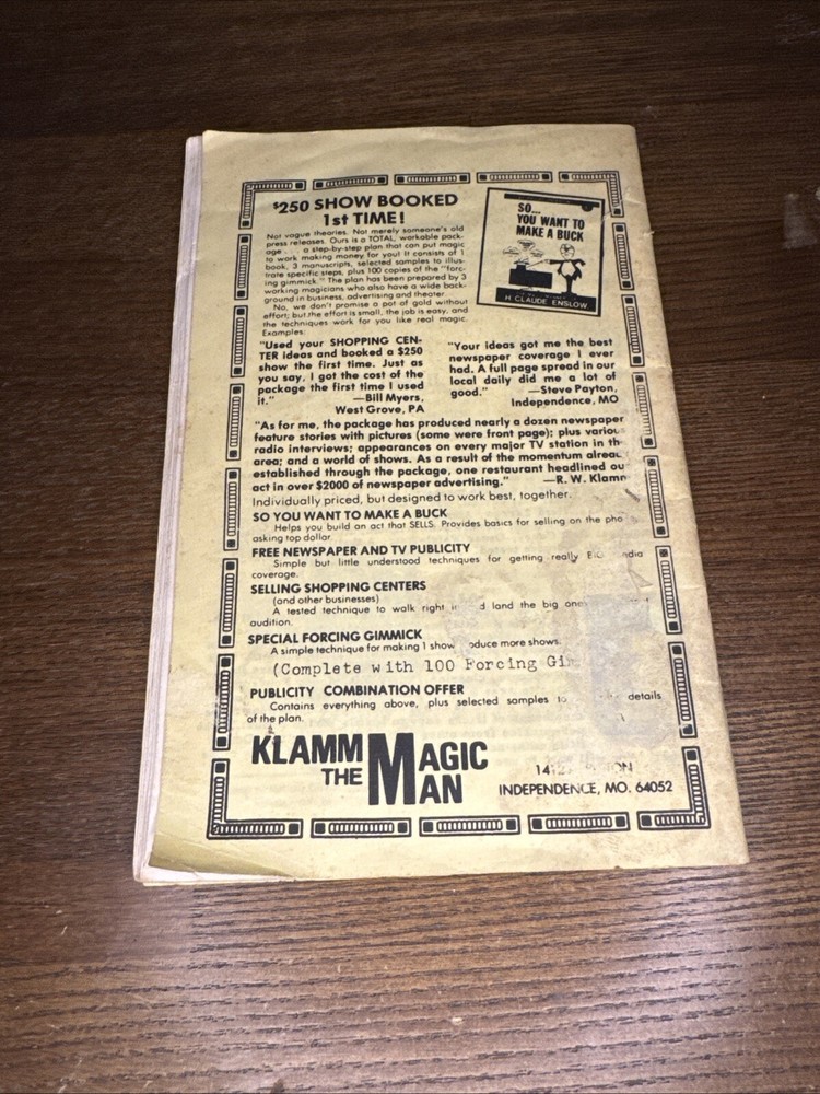 Klamm The Magic Man Catalog No. 4