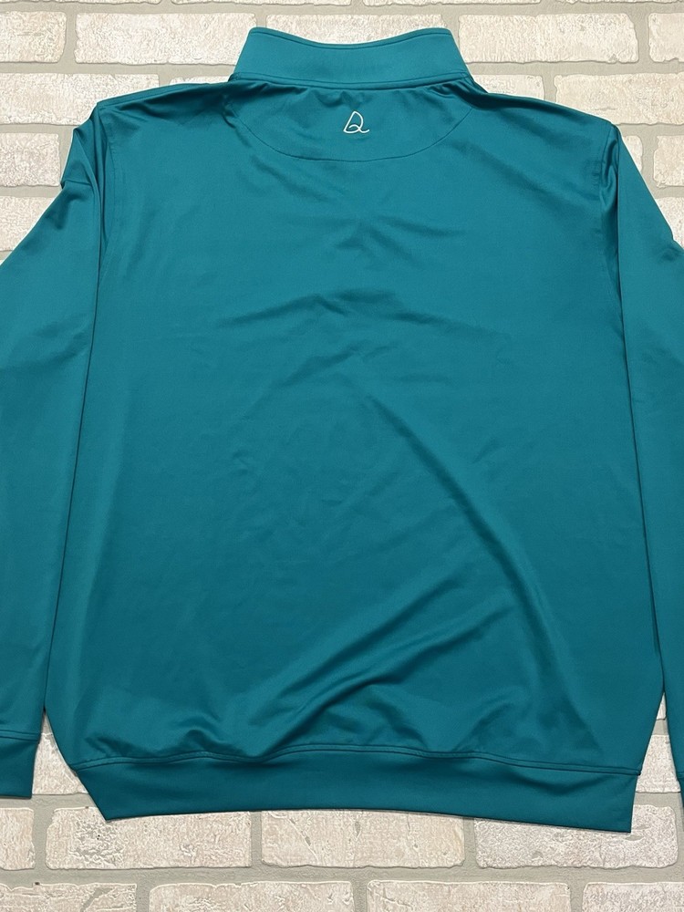 DEOLAX Golf 1/4 Zip Mens 2XL Turquoise Pullover Performance Stretch Comfort NWT
