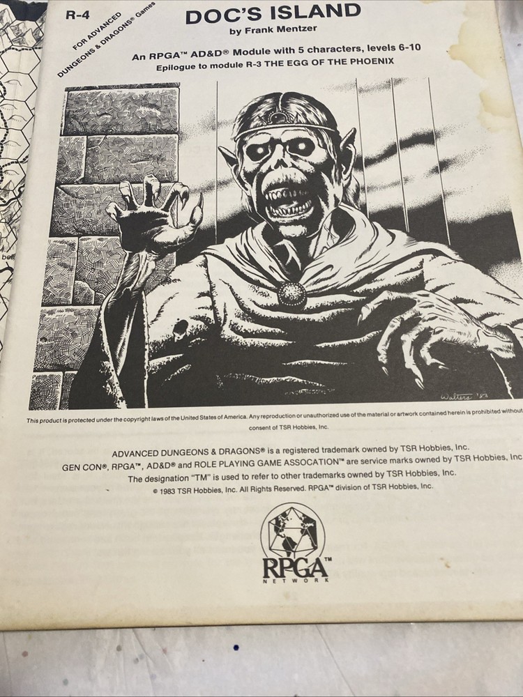 Doc's Island Advanced D&D RPGA VHTF Used TSR R-4 Module