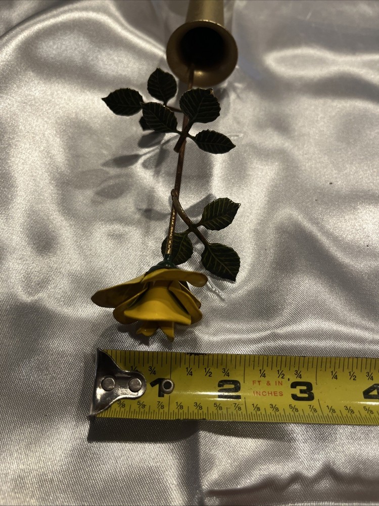 Vintage Rose Bud & Vase Brass