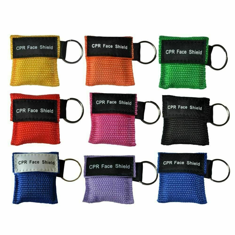 CPR Face Mask Key Chain Kit - Face Shield Masks ( 30-pack ) MULTI COLORS