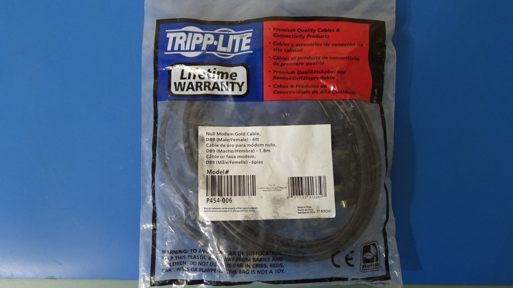tripp lite null modem gold cable model p454-006