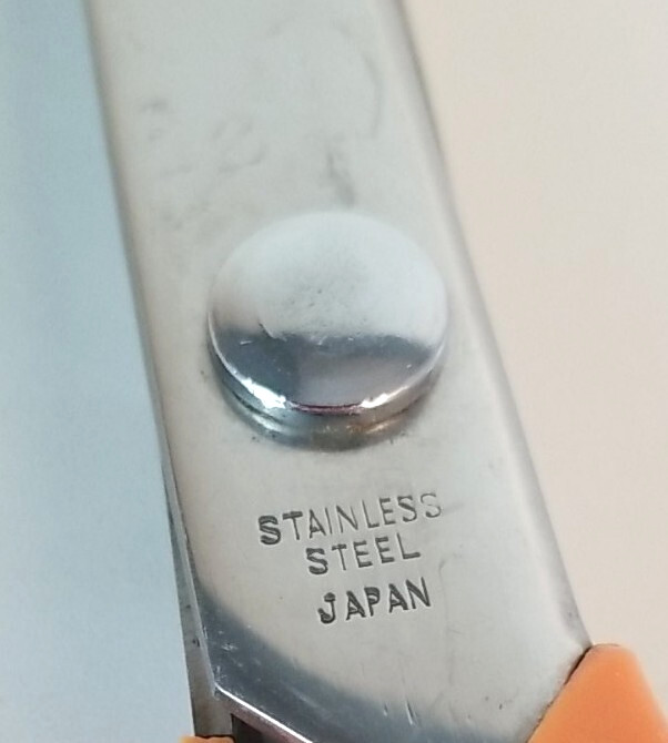 Pinking Crafting Scissors 8" Zig Zag Pattern Orange Handle Stainless