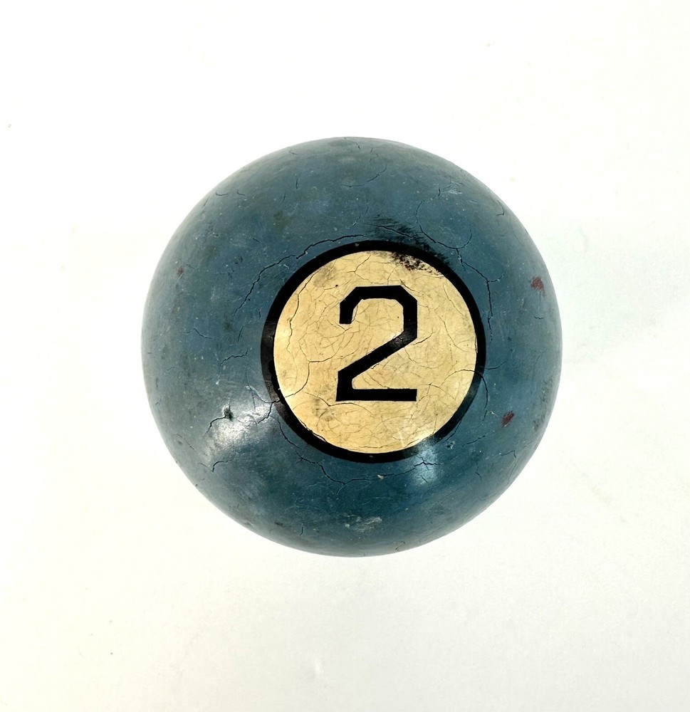 Vintage Clay #2  Solid Blue Pool Billiards Ball