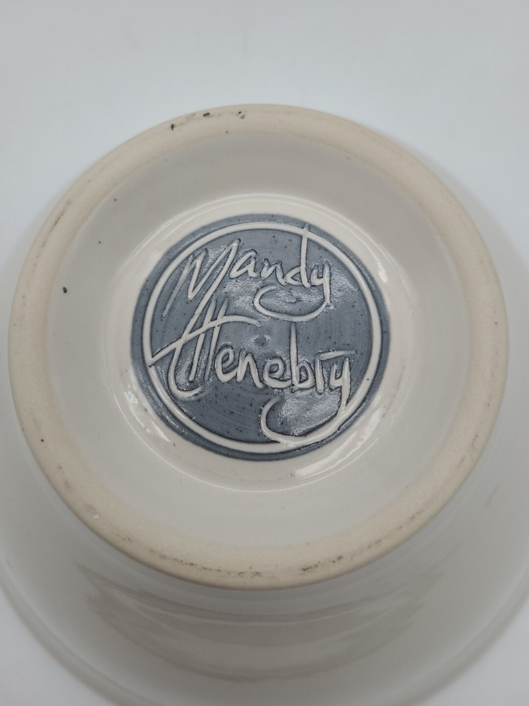 Mandy Henebry Pottery Bowl & Mug Signed Wheaton Grey