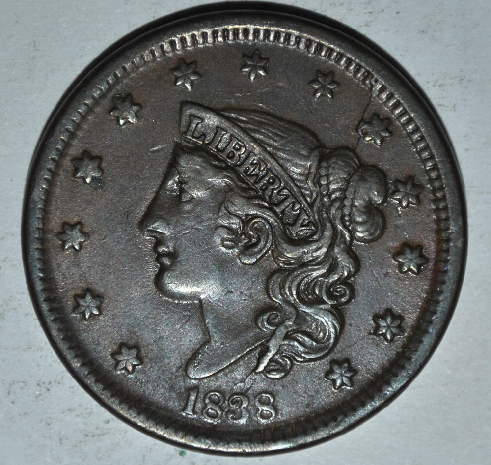 1838 Coronet Head Large Cent {{{T424