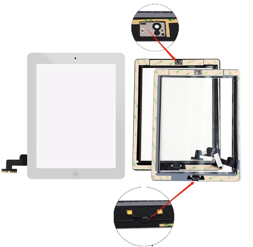 White Screen Glass Digitizer replacement for iPad 2 A1395 A1397 A1396 with tools