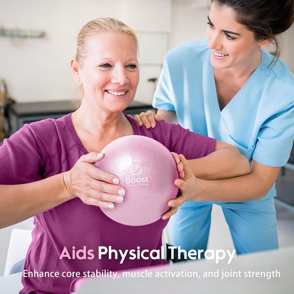 Small Exercise Ball with Pump, 9 Inch Mini Pilates Ball with Exercise Guide, ...