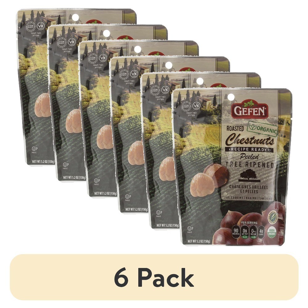 (6 pack) Organic Roasted Chestnuts, 5.2 oz 