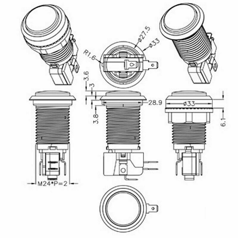 5pcs Arcade Game LED Buttons DC 5V And 12v Illuminated With Microswitch