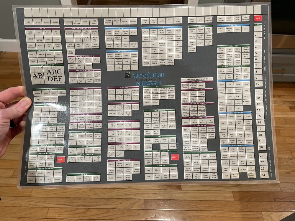Microstation Version 4.0 Intergraph Menu Double Sided