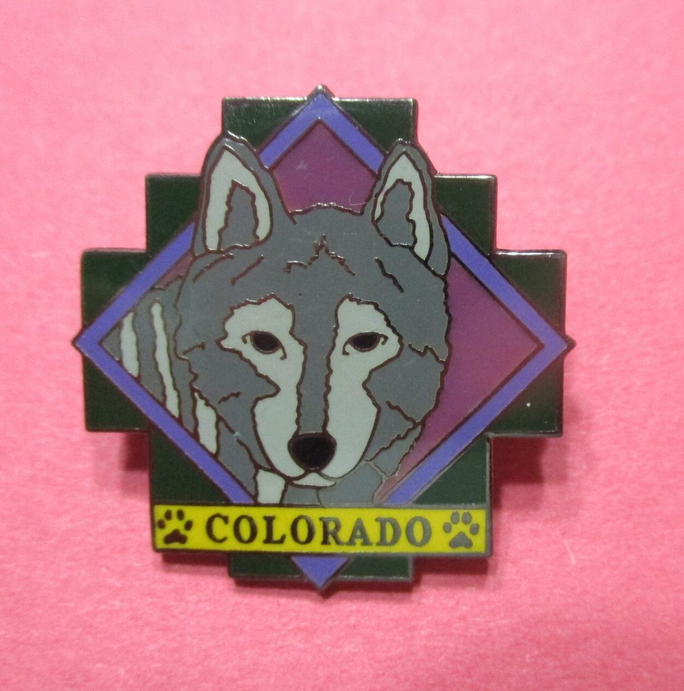 Grey Wolf  in  Colorado Lapel Pin