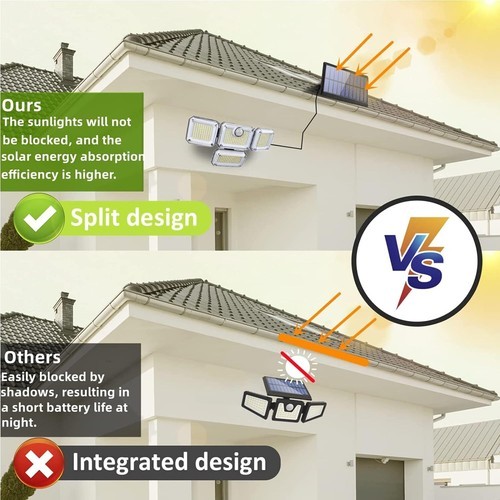 333 LED Solar Wall Light Outdoor Garden Waterproof Motion Sensor Security Lamp