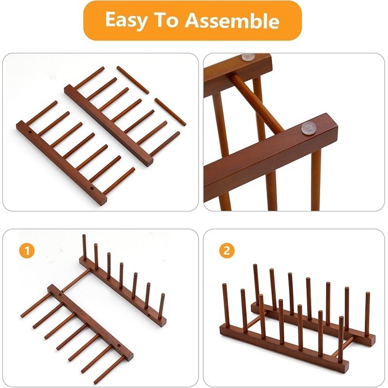 Teak Drying Rack Multi-Functional Kitchen Organizer Sturdy Storage Solution New