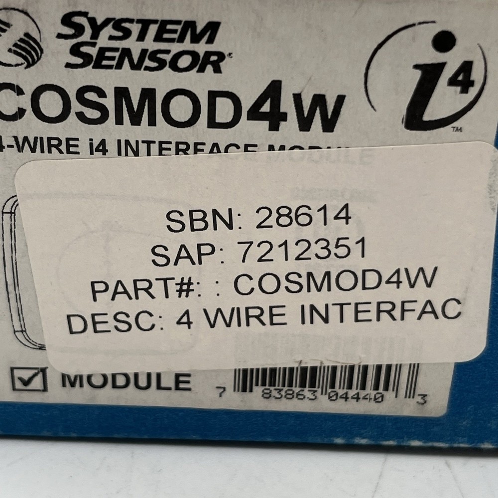 NEW!! System Sensor 4-wire Smoke CO Detector Interface Module - COSMOD4W
