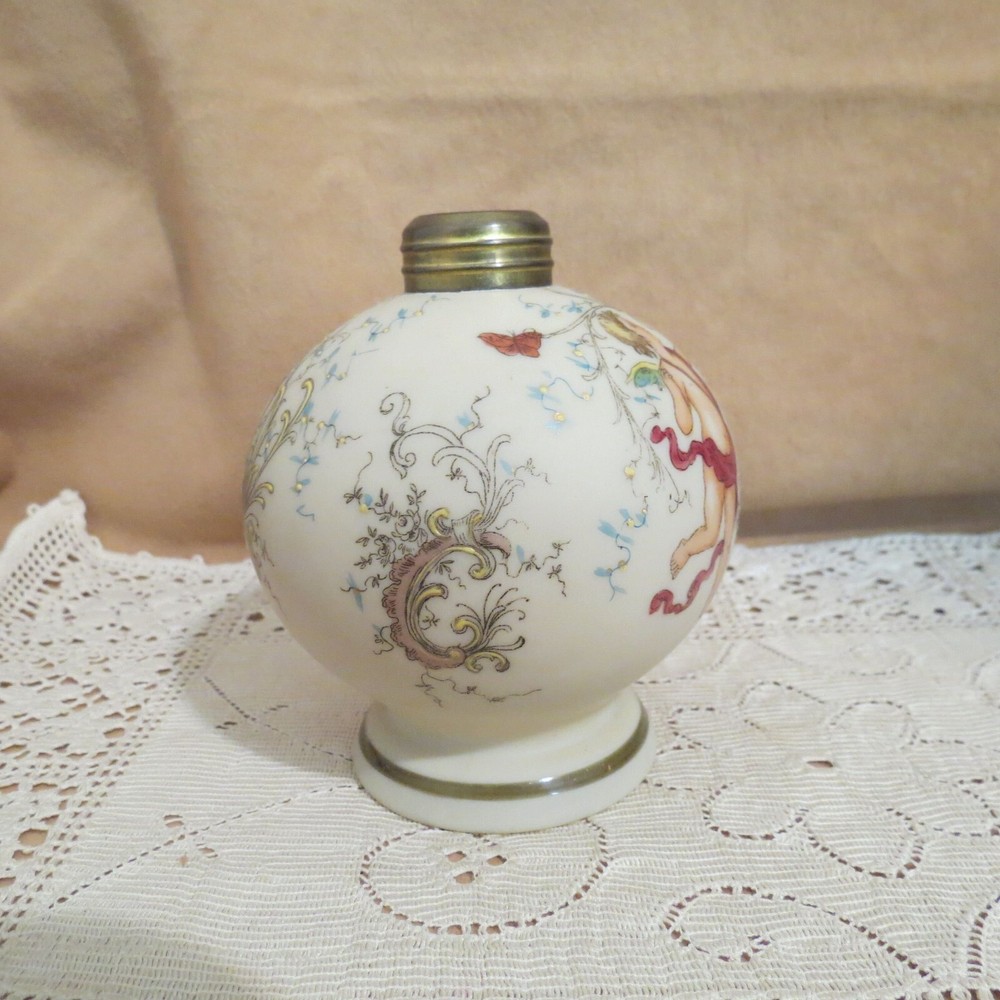 Antique Hand Painted Smith Brothers Perfume Atomizer Base Hand Painted Cupids